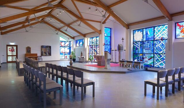 Innenraum der Kapelle des Johannes von Gott Haus. 