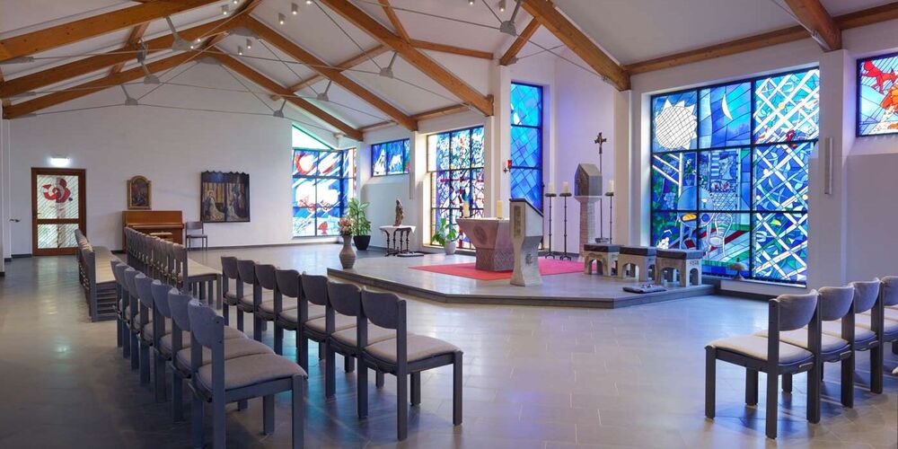 Innenraum der Kapelle des Johannes von Gott Haus. 